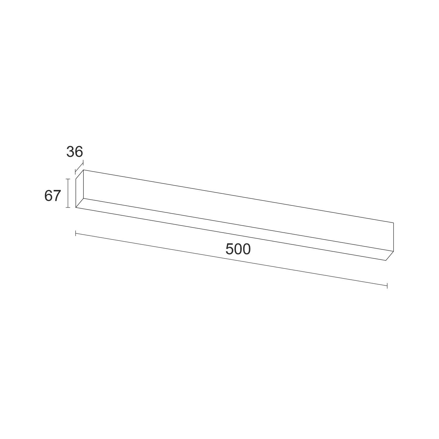 Накладной светодиодный светильник Ledron LINE GULAR 500 Black 4000K