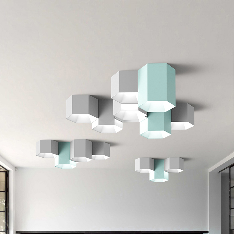 Потолочный светильник HEXAGON B H20 Grey by ImperiumLoft