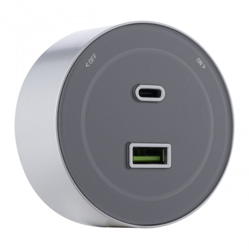 Трековая система розеток Arte Milano 399732TS/USB-Type-C Grey
