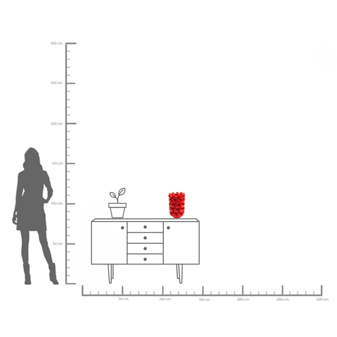 Ваза Hearts 33cm KARE 56566