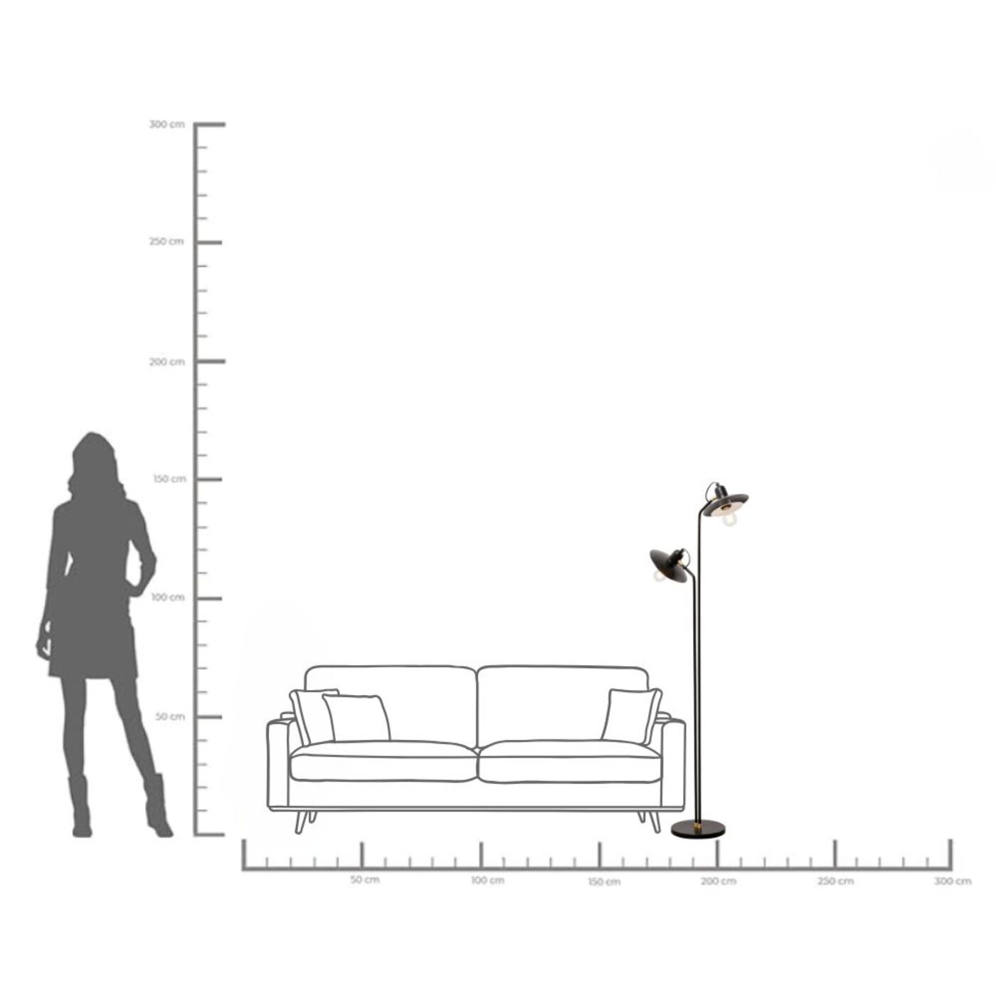 Светильник напольный Speaker Duo 149cm KARE 56467