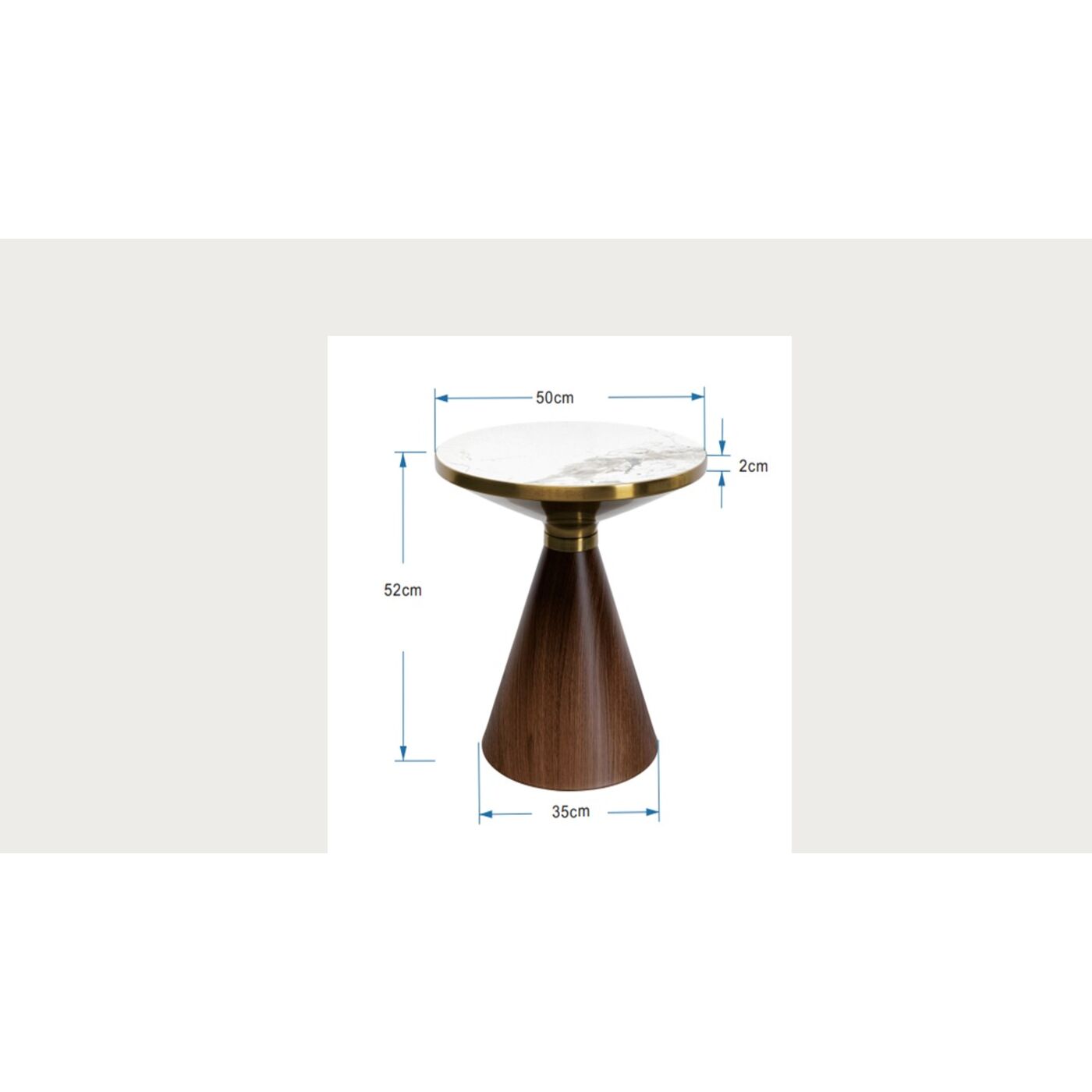 Стол кофейный Cono Marble Ø50 см KARE 87808