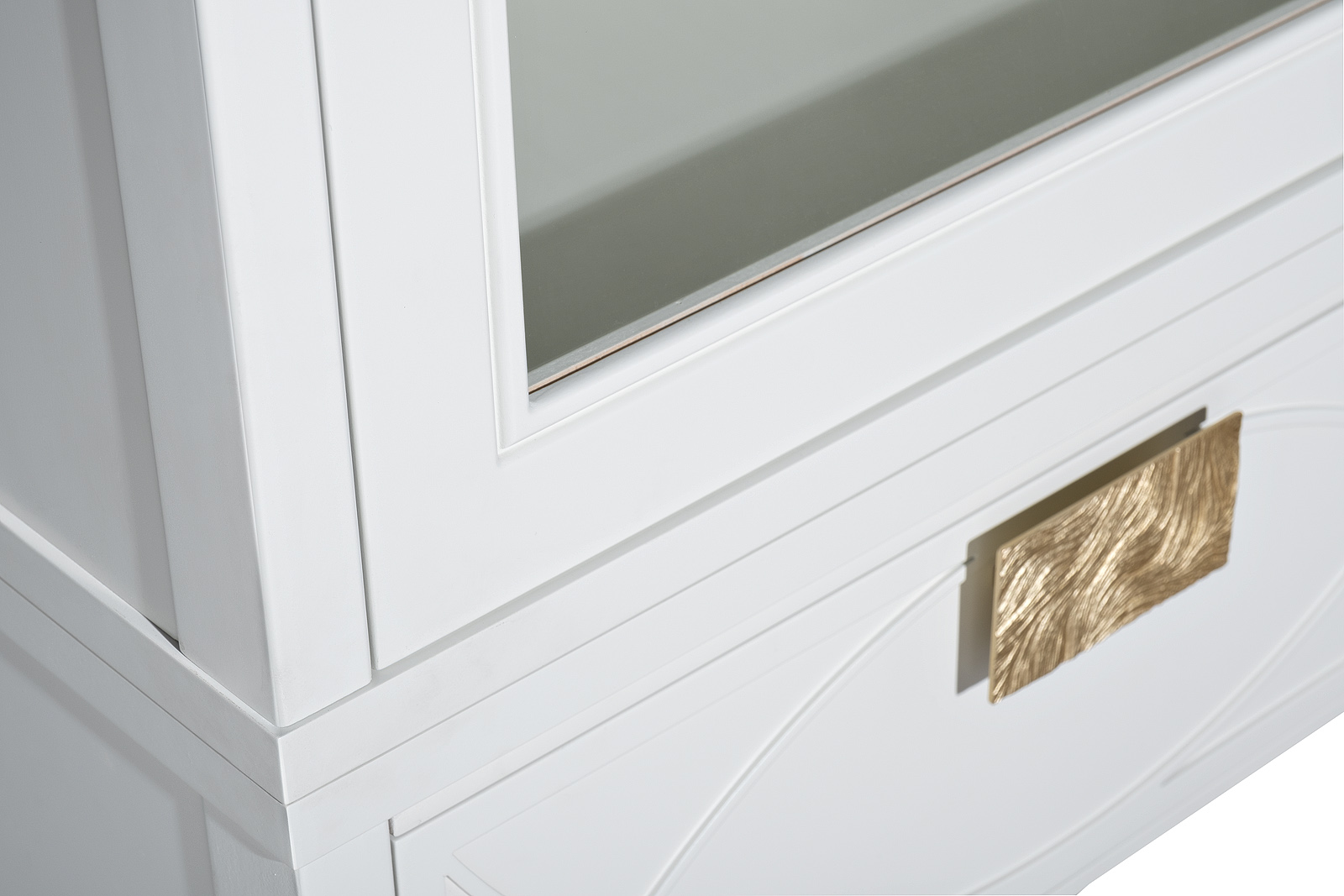 Шкаф-витрина 1 стеклянный фасад с тумбой прикроватной с 1-м ящиком Garda Decor 151SV-000020