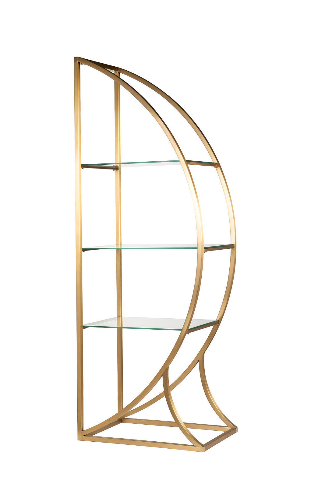 Стеллаж "Полусфера" прозр.стекло/золото Garda Decor KFG087/2