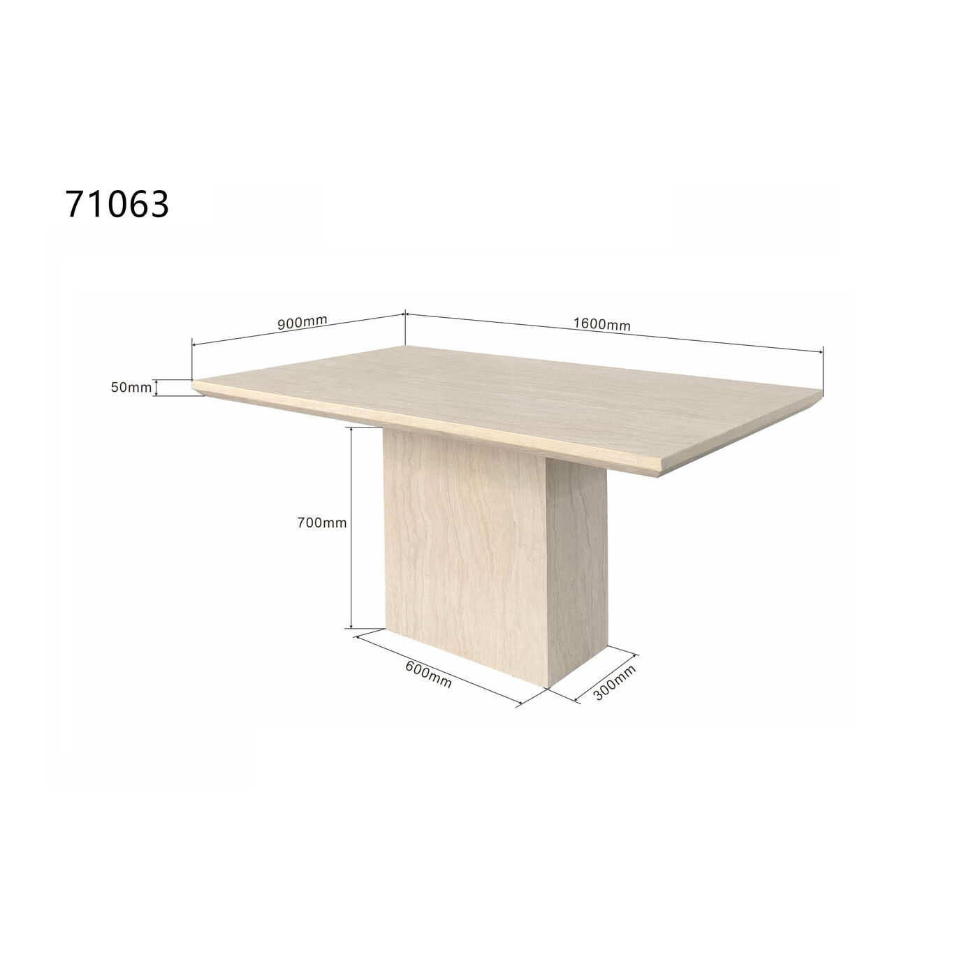 Стол Travertino 160x90cm KARE 71063