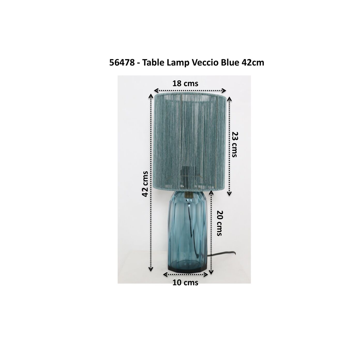 Светильник настольный Veccio Blue 42cm KARE 56478