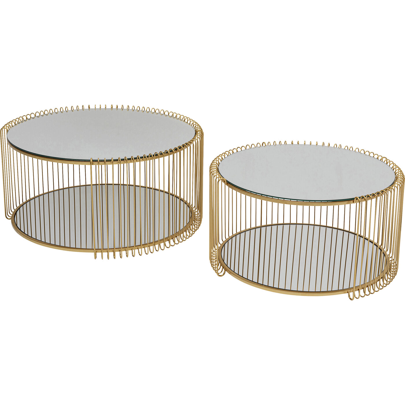Стол кофейный Wire Double Brass (2 шт.) KARE 87674