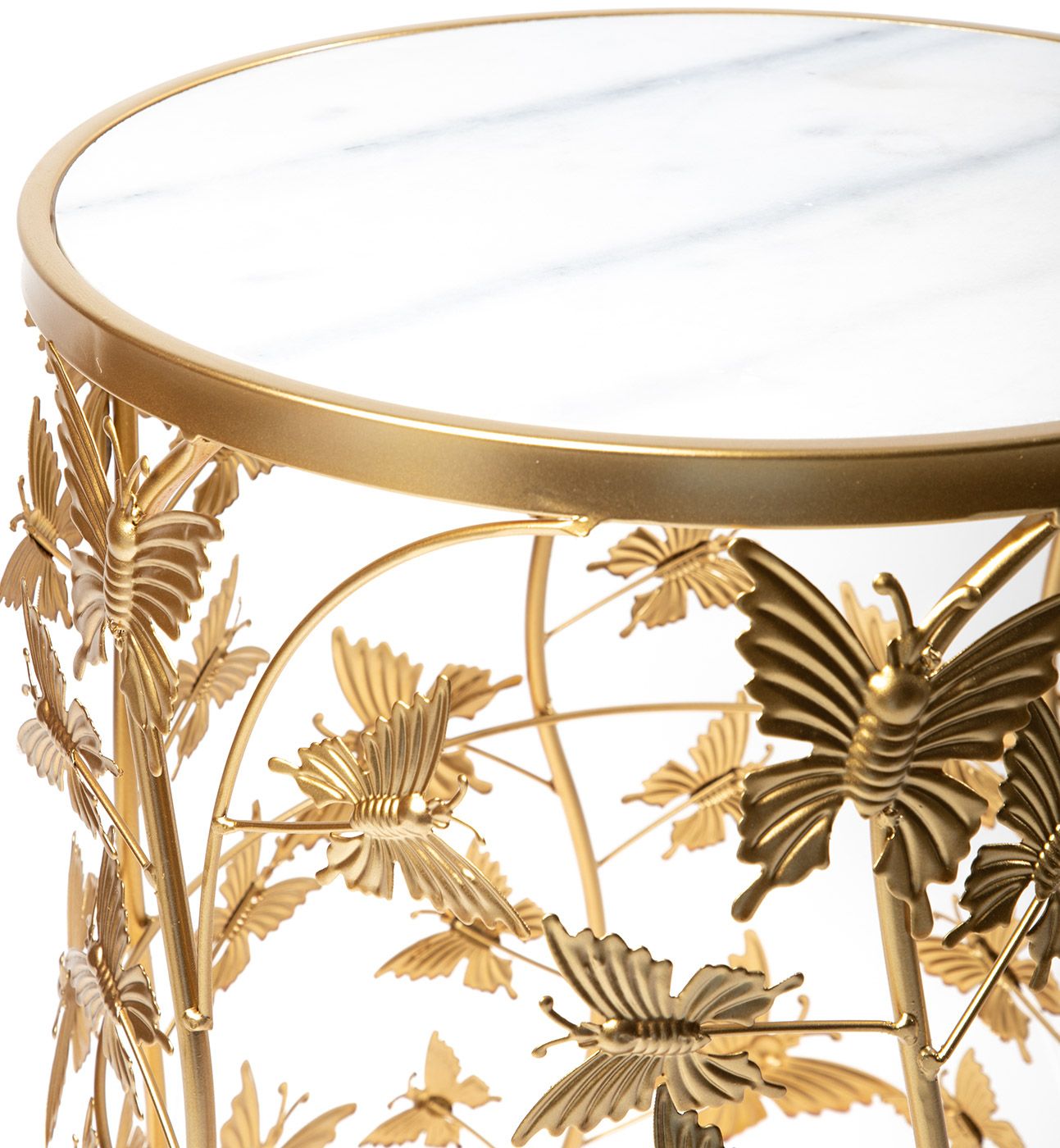 Столики интерьерные с белым мрамором, набор Glasar 54-114/113