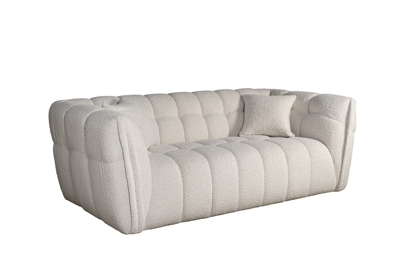 Диван двуестный букле белый Garda Decor ZW-26802