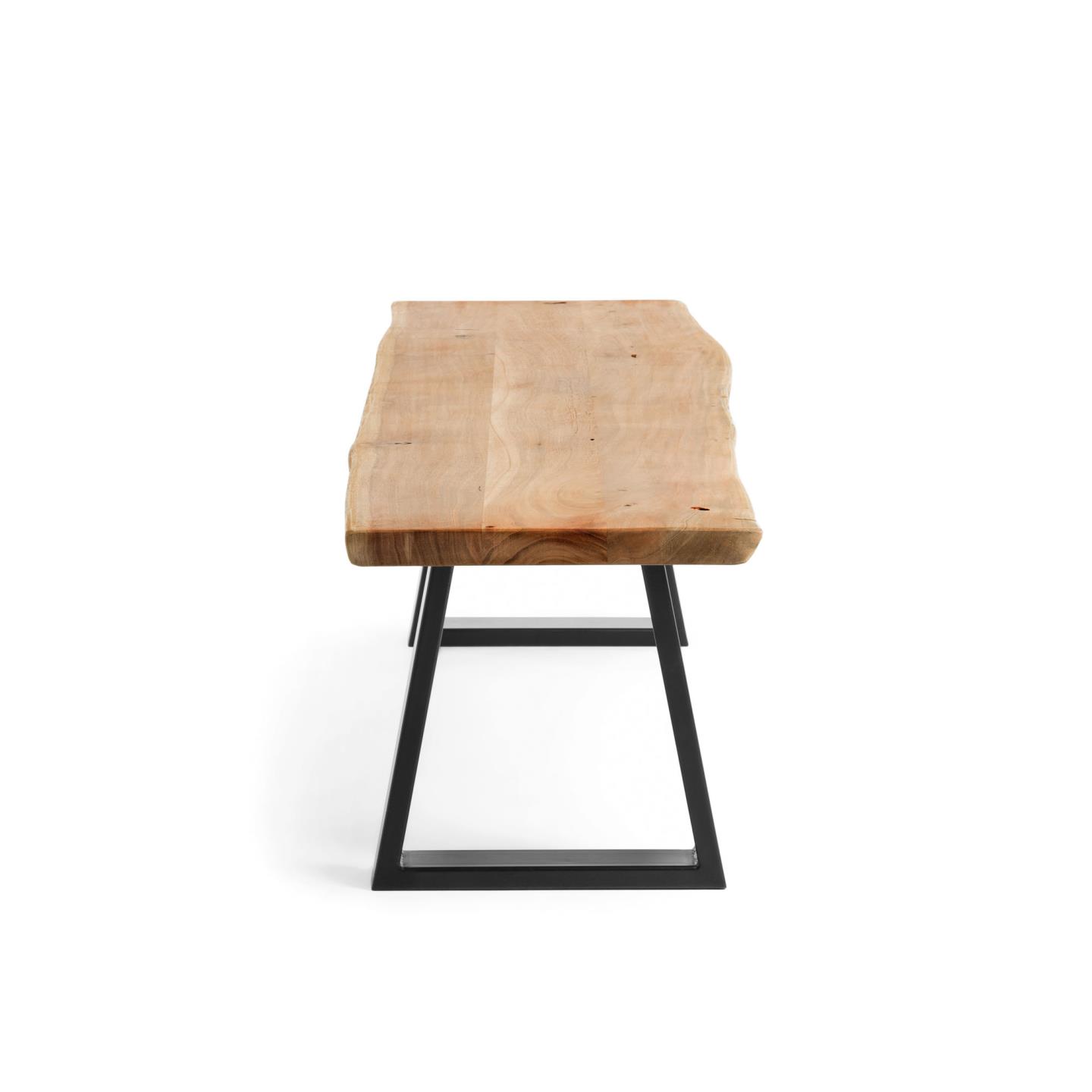 Банкетка Alaia 140 из натуральной акации со стальными черными ножками La Forma (ex Julia Grup)