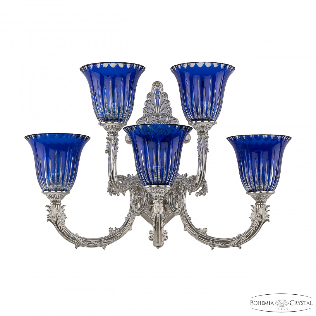 Бра бронзовые с хрусталём 7109B15/3+2/210 NW P2 U Clear-Blue/H-1K