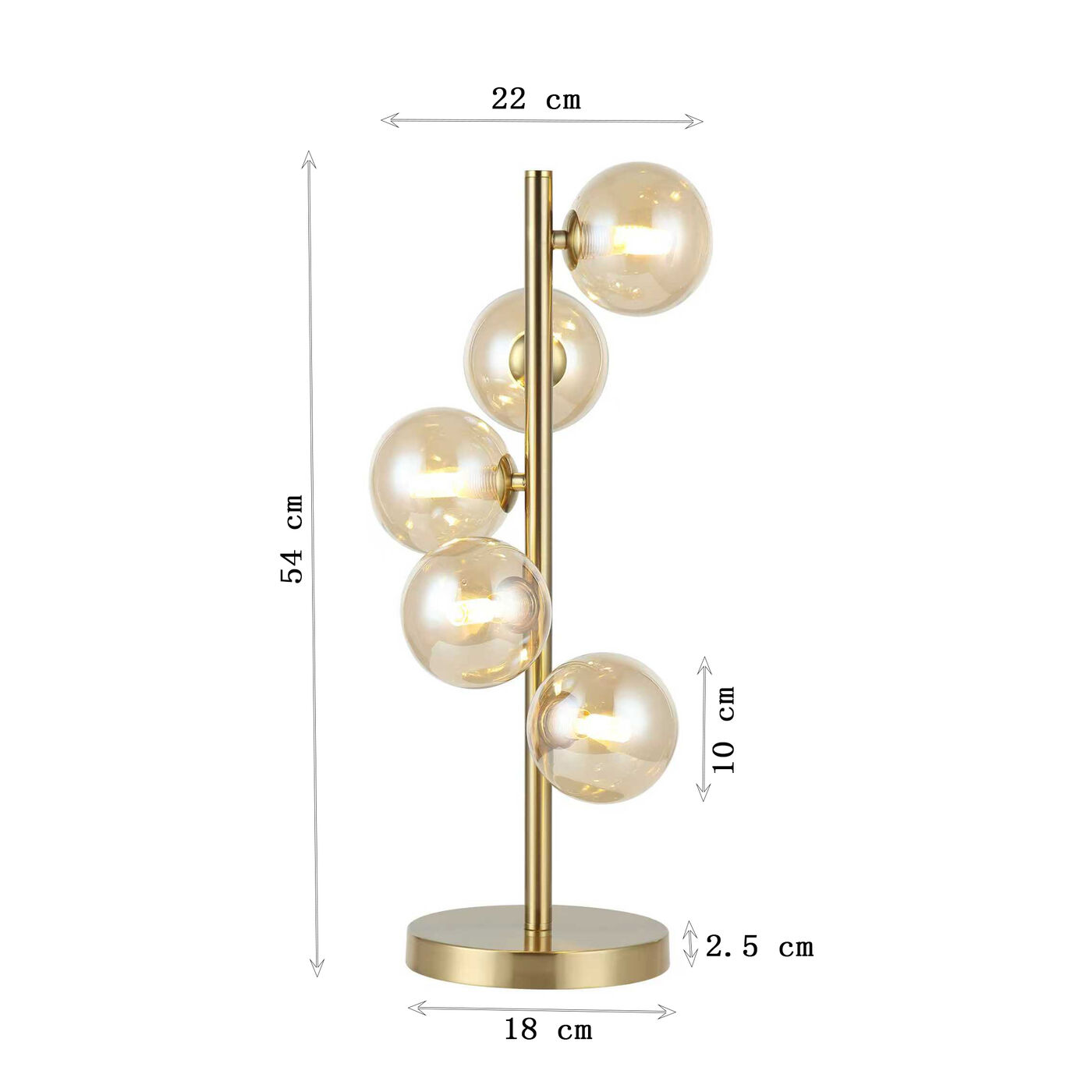 Светильник настольный Scala Balls Brass 54cm KARE 58145