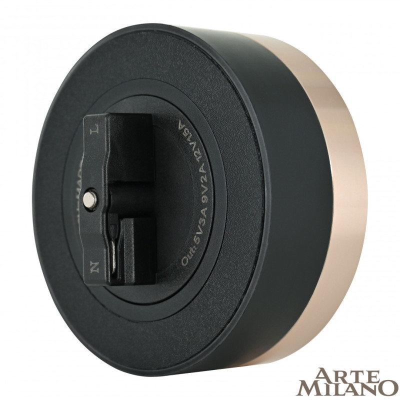 Трековая система розеток Arte Milano 380066TS LED/USB-Type-C Gold