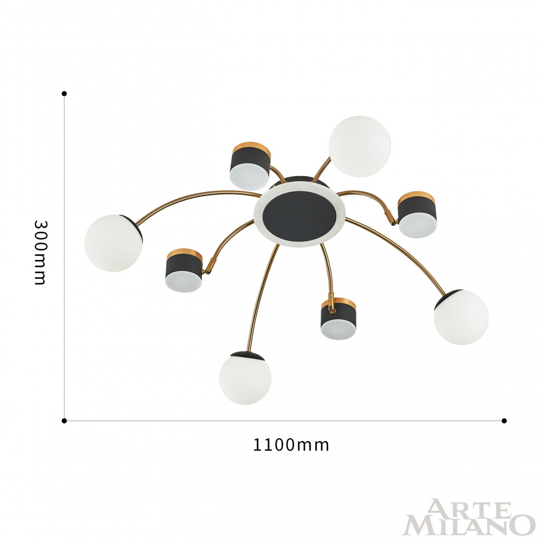 Люстра светодиодная 271040/8 BK/GD Arte Milano