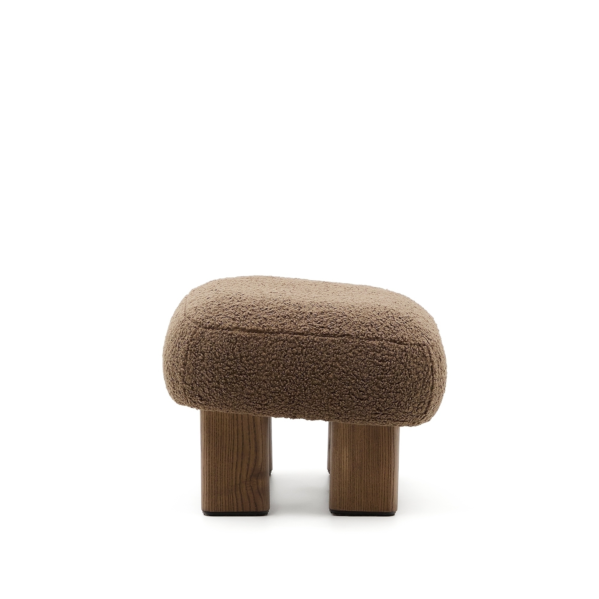 Пуф Cabana Taupe Boucle с ножками в отделке орех 65x55,4 La Forma (ex Julia Grup)