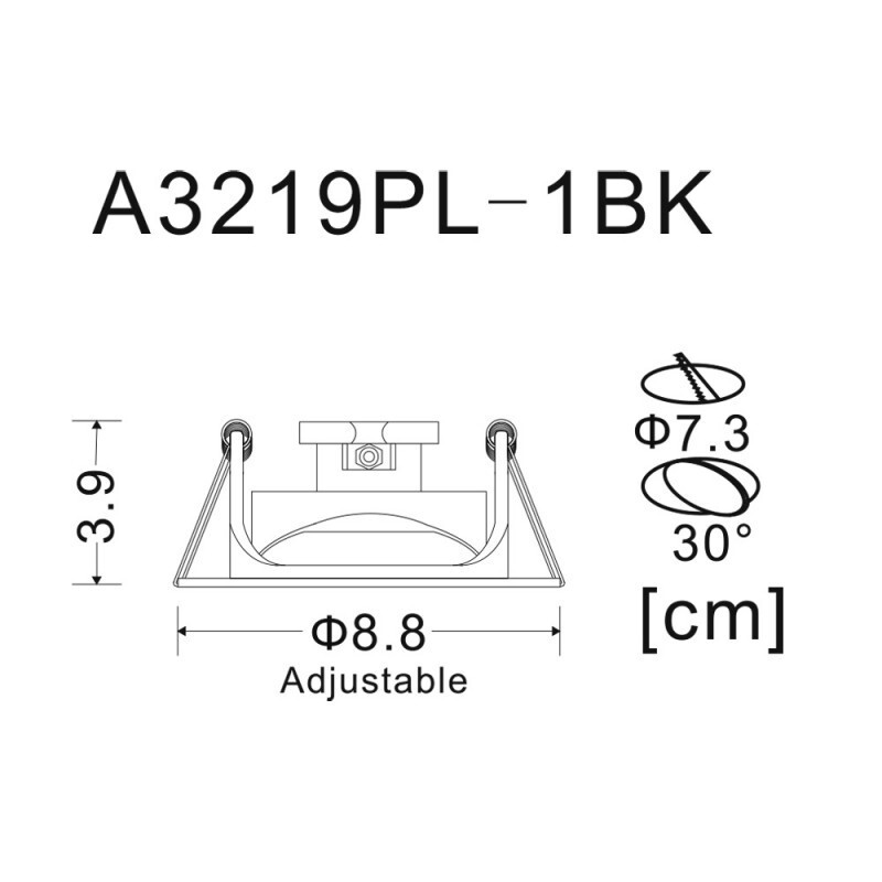 Встраиваемый светильник Arte Lamp A3219PL-1BK