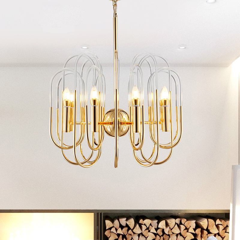 Люстра BRASS AND GLASS LOOP CHANDELIER D80 by ImperiumLoft