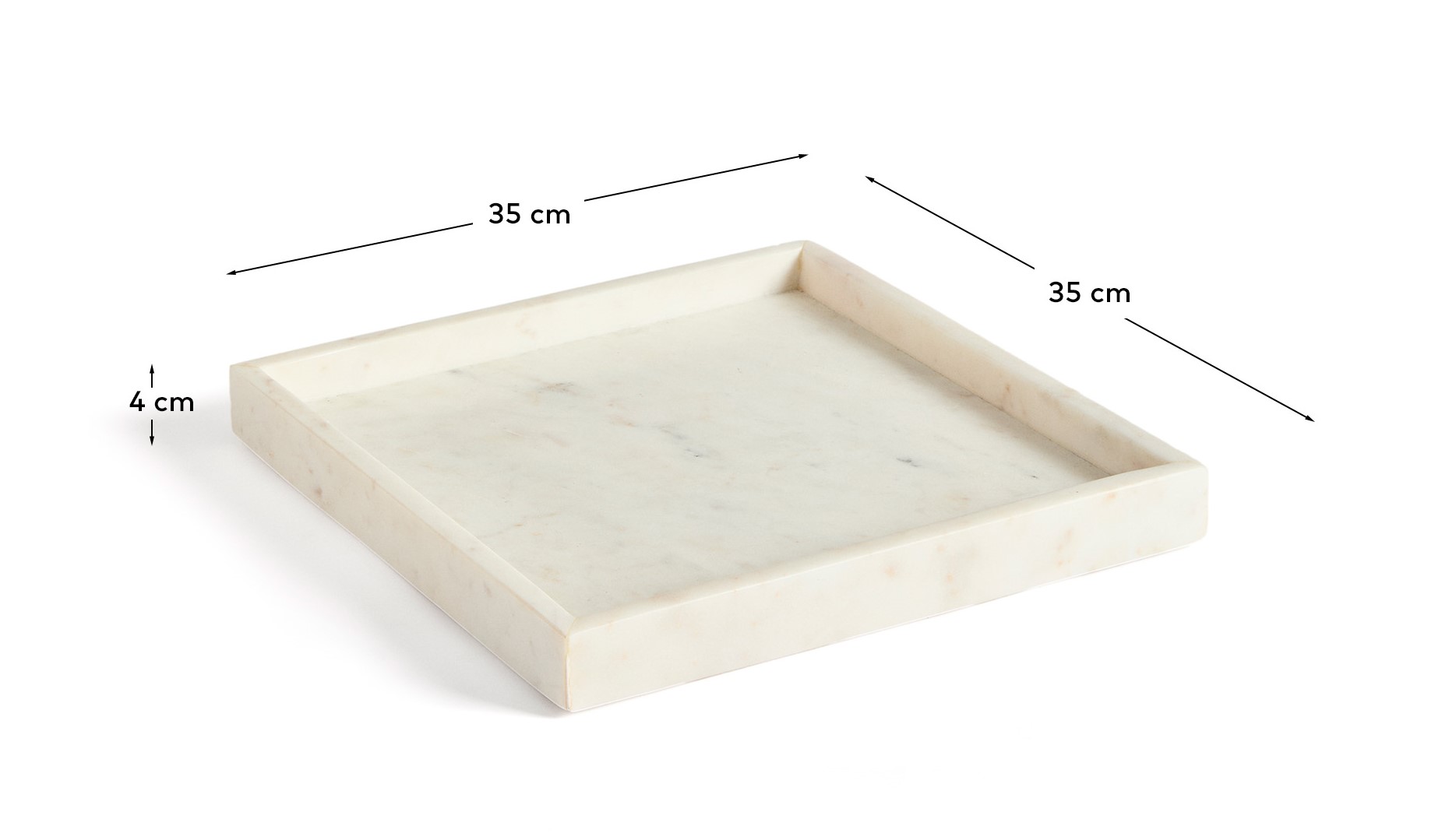 Поднос Serela из белого мрамора 35 x 35 см La Forma 437022