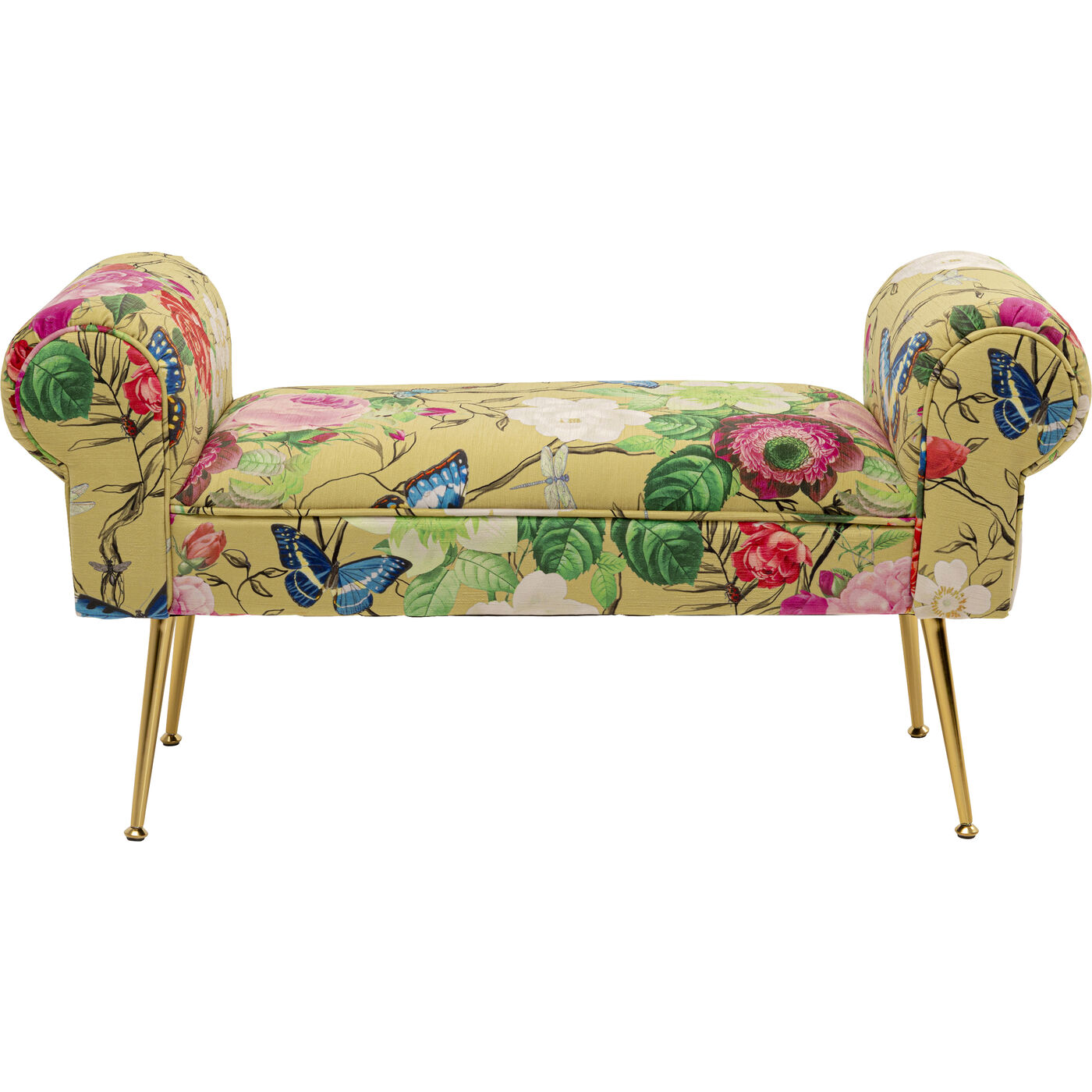 Скамья Wing Flower Fever Yellow 100cm KARE 71152