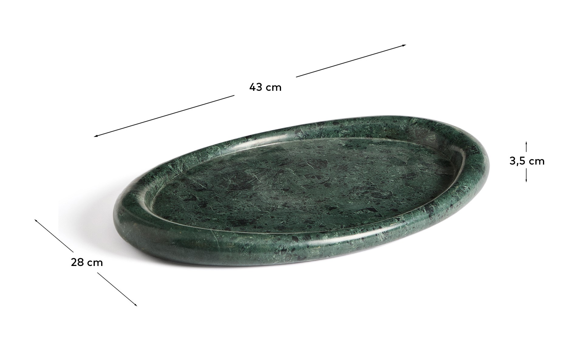 Поднос Lenorel из зеленого мрамора 43 x 28 см La Forma 436976