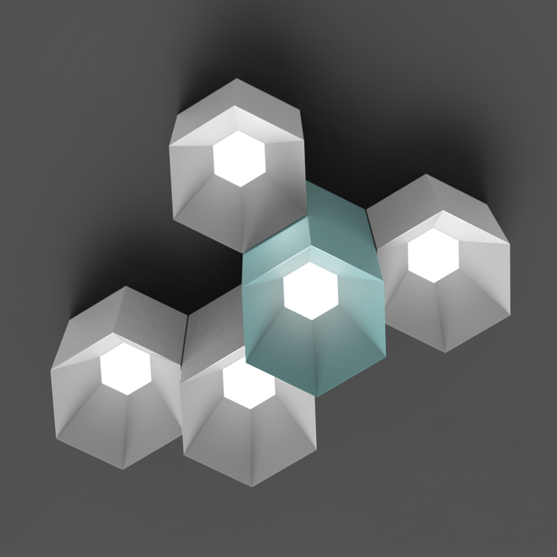 Потолочный светильник HEXAGON B H20 Grey by ImperiumLoft