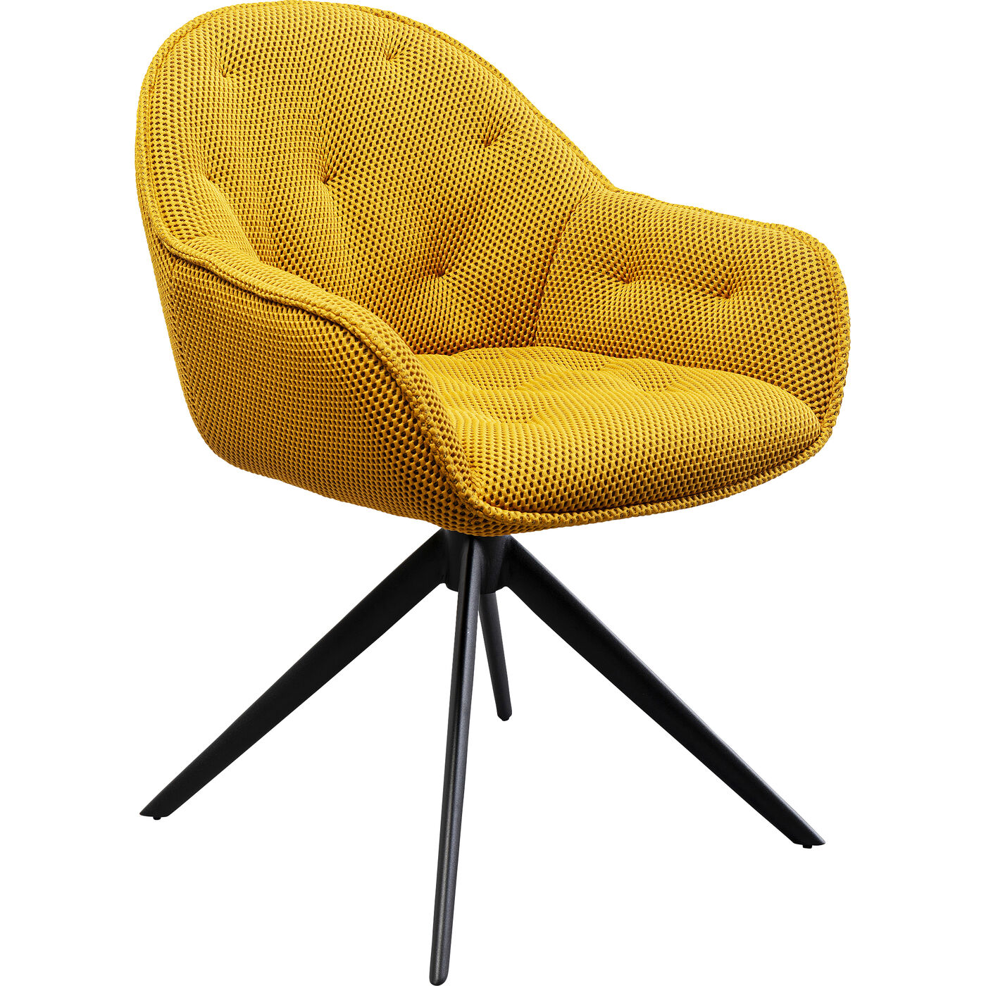 Стул вращающийся Carlito Mesh Yellow KARE 87682