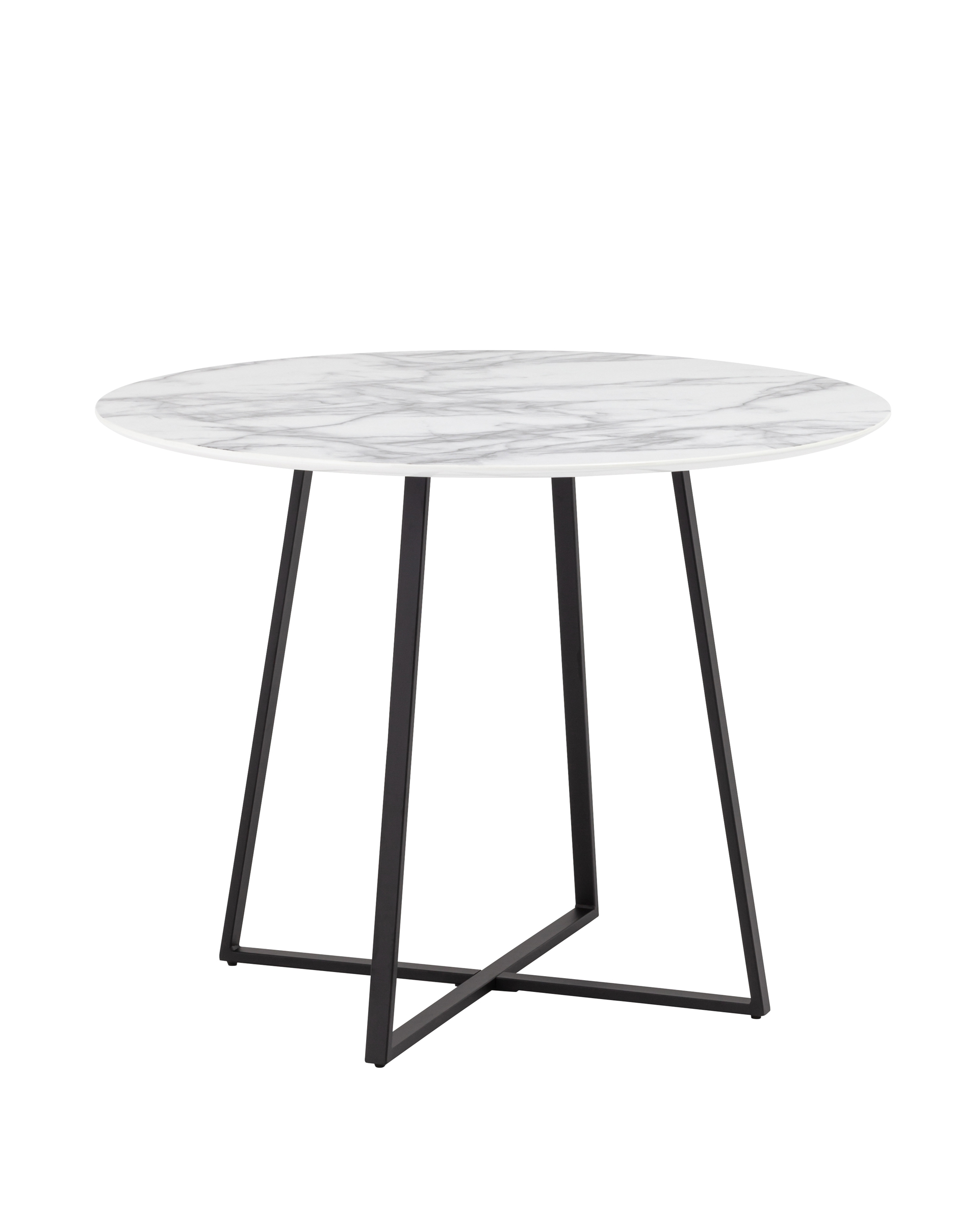 Стол обеденный Дакота 100*100 белый мрамор ножки черные Stool Group