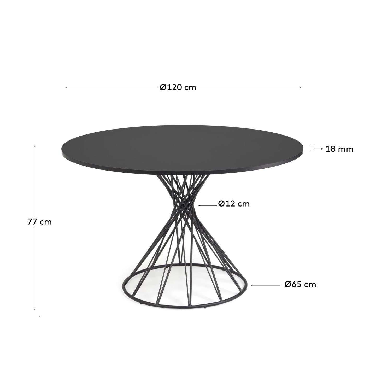 Niut круглый обеденный стол Ø 120 черный La Forma 102373