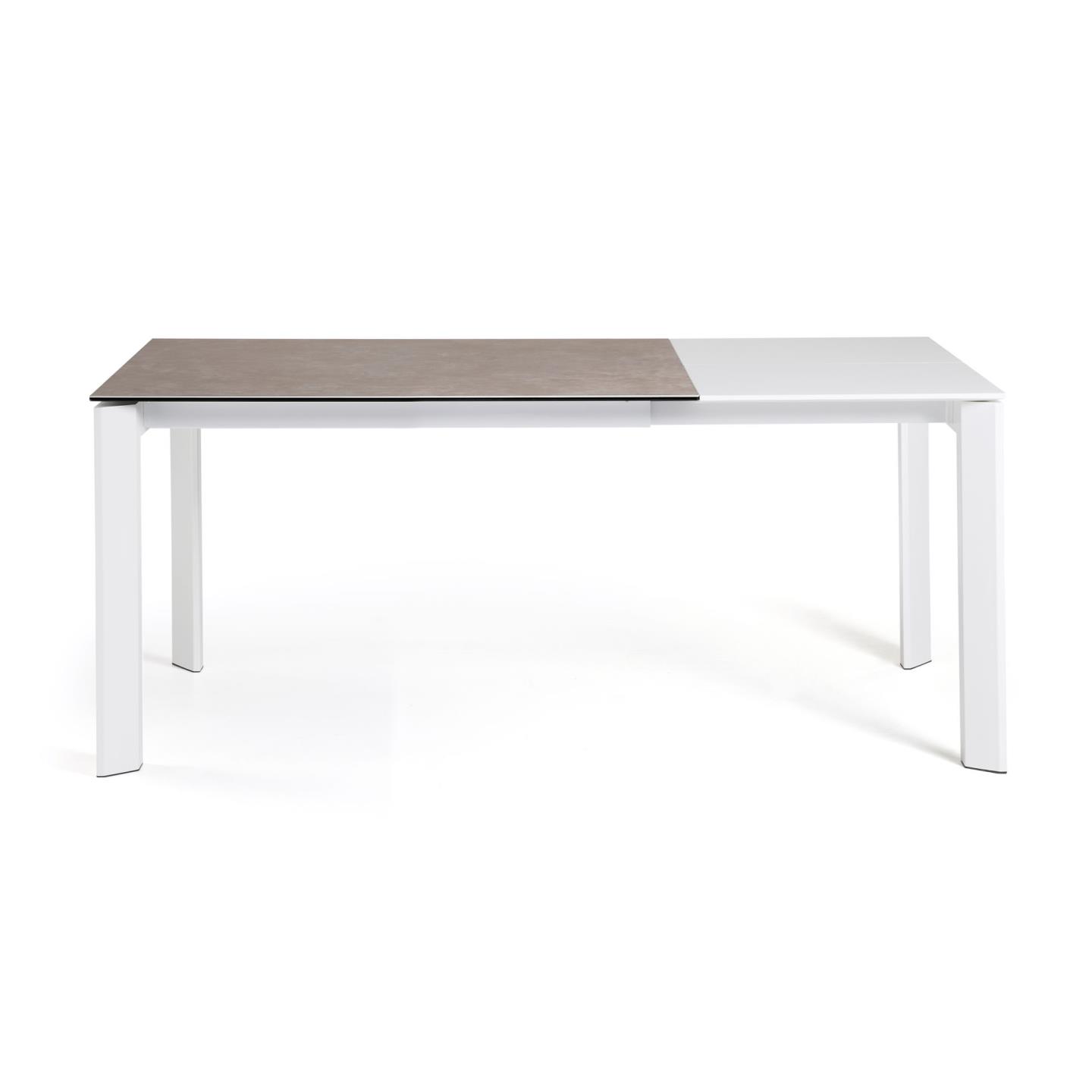 Стол Atta 120 (180) x80 белые ножки керамика Vulcano Ash La Forma (ex Julia Grup)