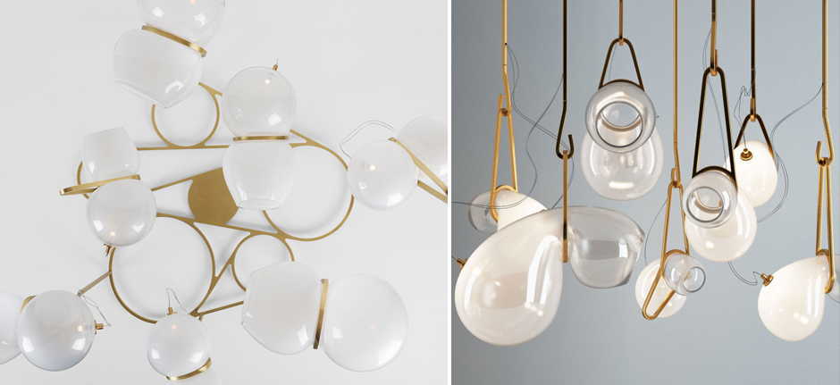 Люстра White glass trap by ImperiumLoft