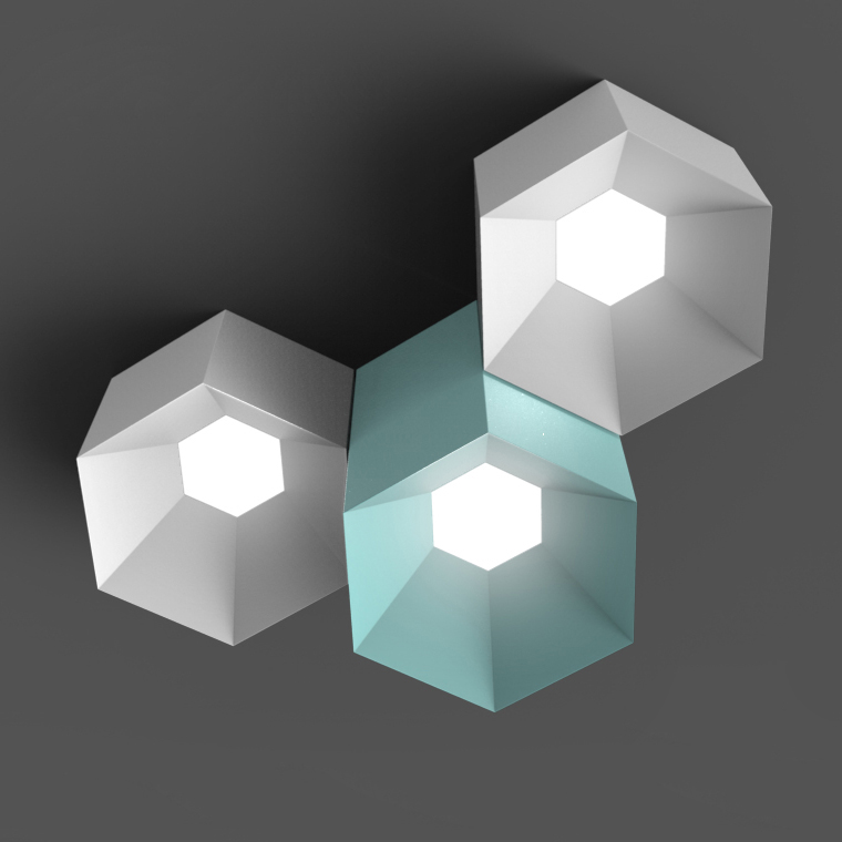 Потолочный светильник HEXAGON B H20 Grey by ImperiumLoft