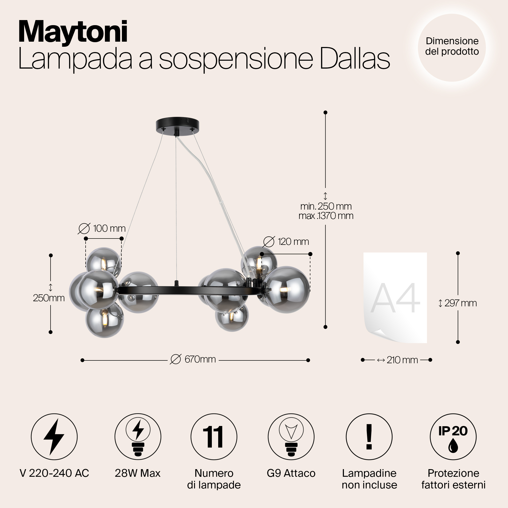 Подвесной светильник Maytoni MOD545PL-11B