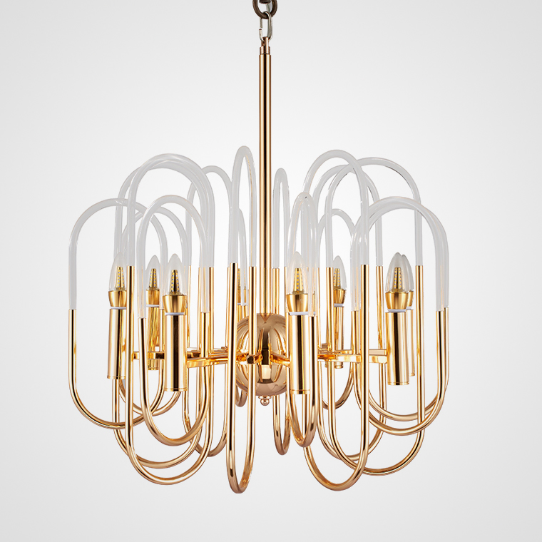 Люстра BRASS AND GLASS LOOP CHANDELIER D80 by ImperiumLoft