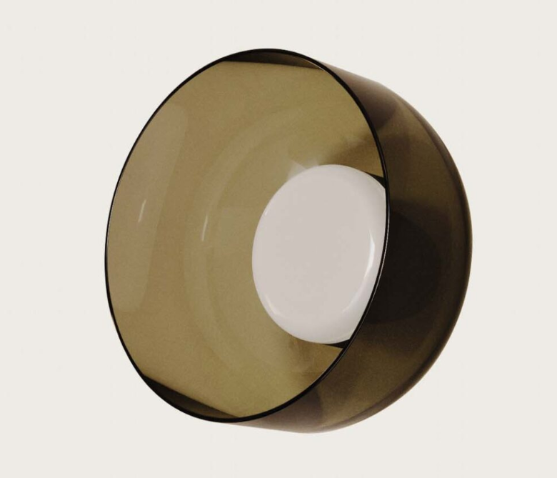 Настенный светильник Ipon черный металл плафон smoked Greenish brown Aromas del Campo