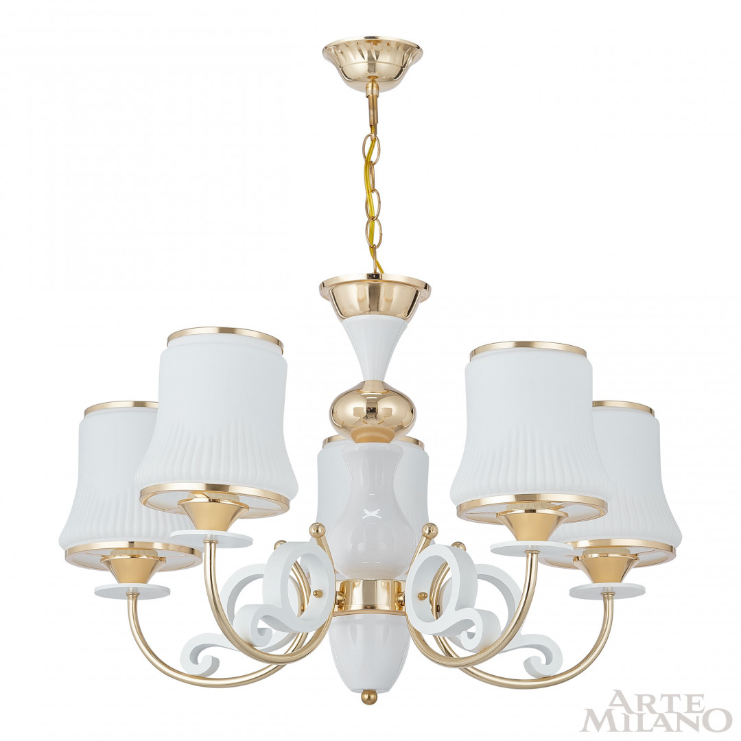 Люстра подвесная с плафонами 301097/5 Wh/Gd Arte Milano