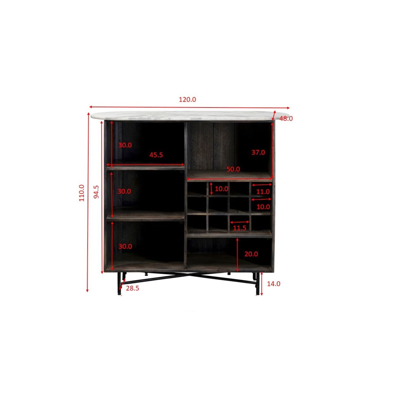 Бар Glenn 120x110 см KARE 87759