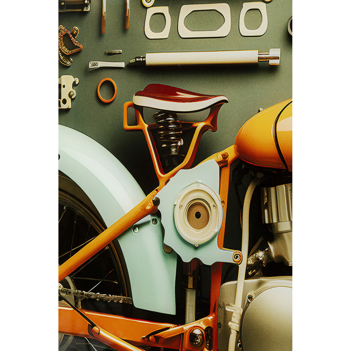 Картина стеклянная Garage Motorbike 60x80 см KARE 56269