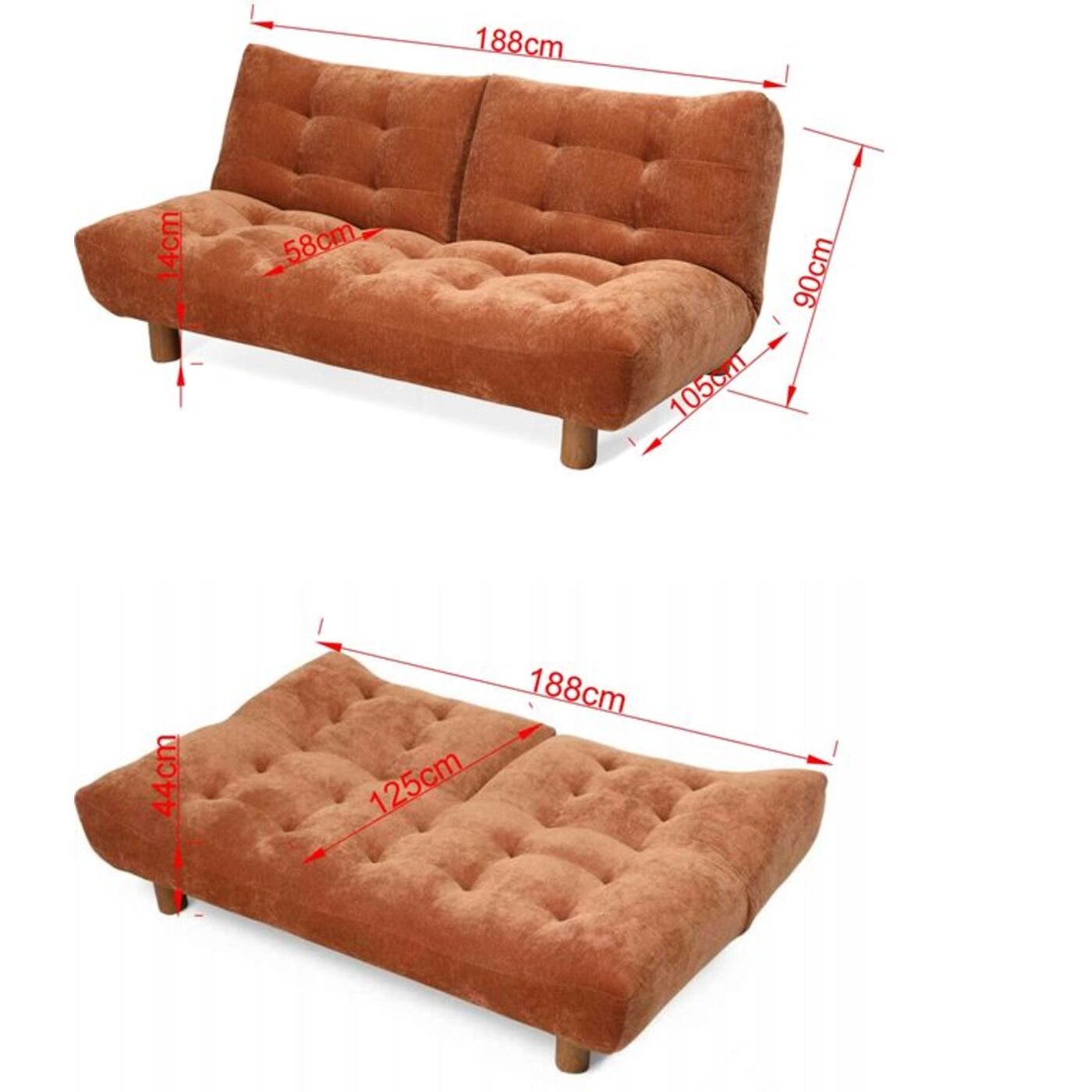 Диван-кровать Mel Orange 188cm KARE 70920