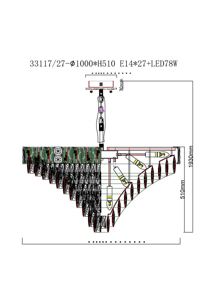 Люстра подвесная Fluorite FL1088-27P