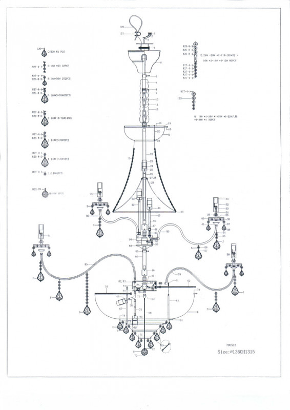 Подвесная люстра Lightstar 700511