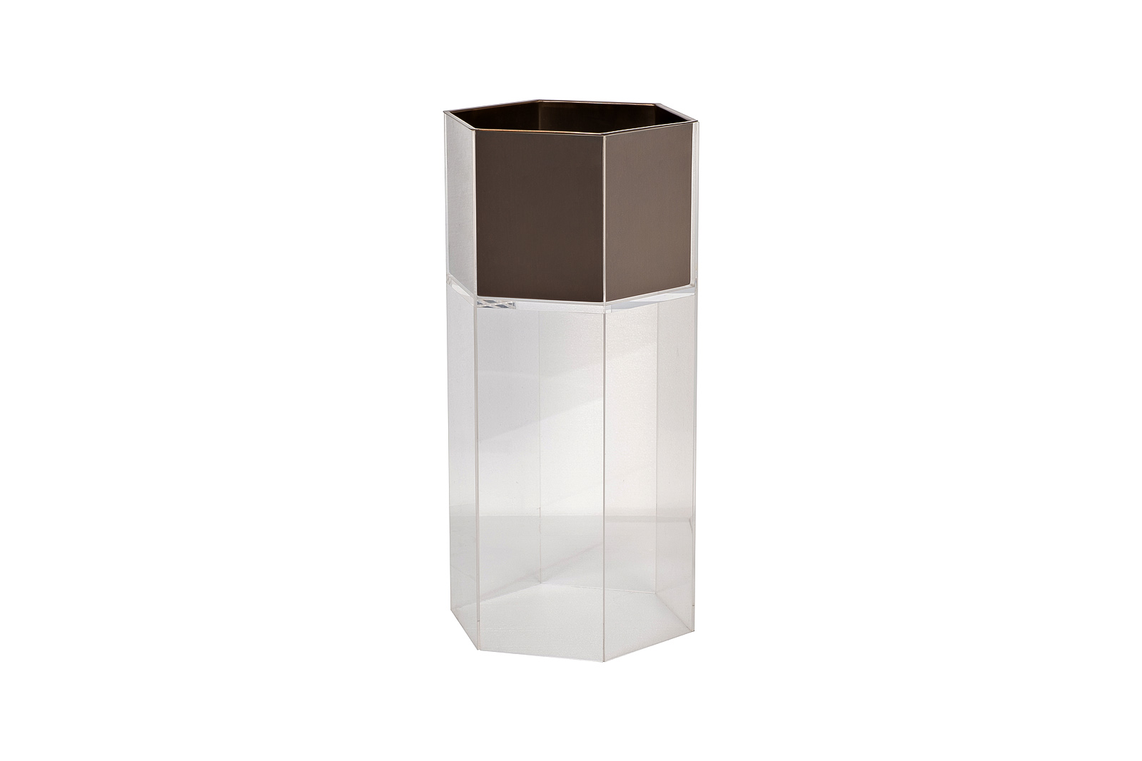 Кашпо высокое напольное, акрил/мат. бронза 30*26*60 Garda Decor 58DB-24229