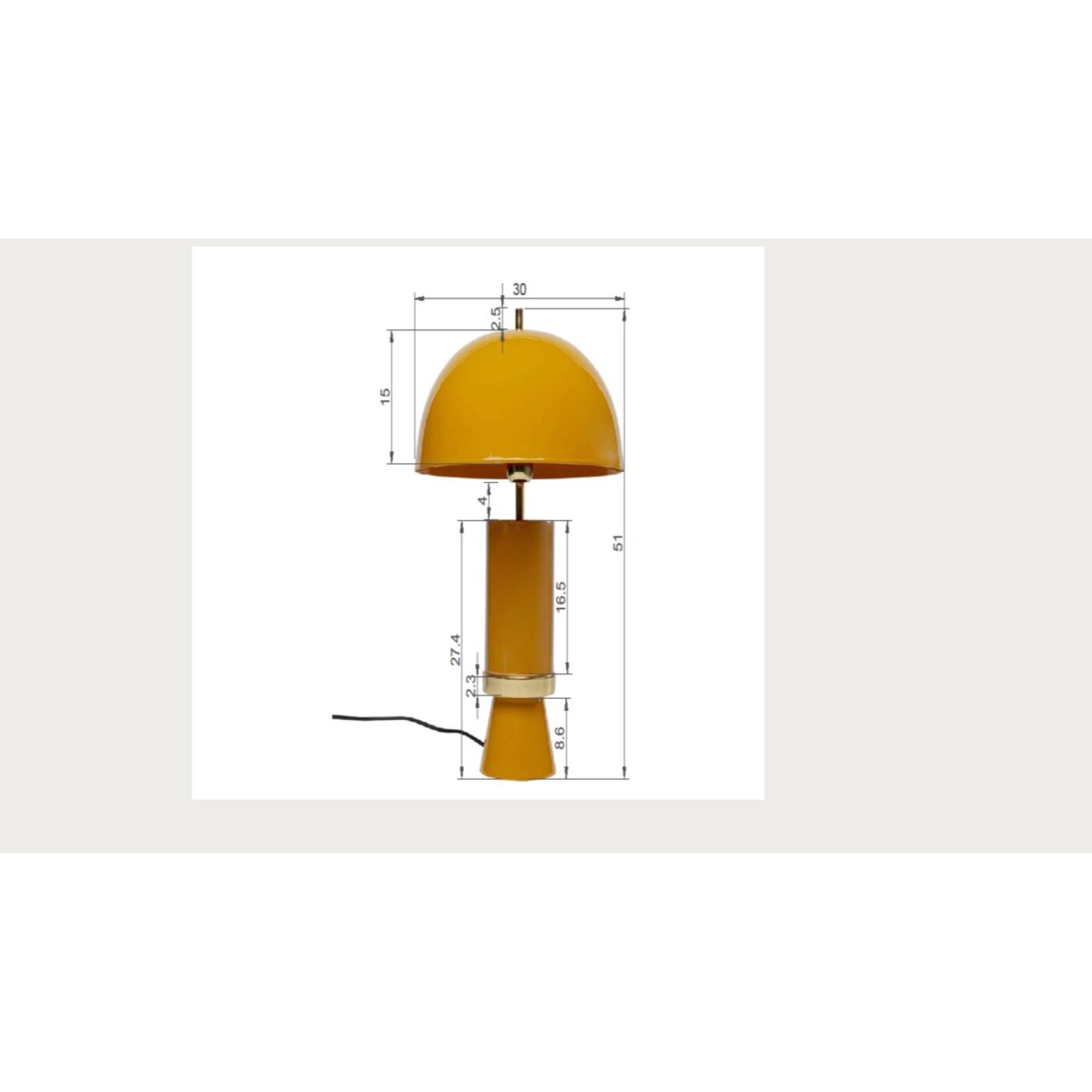 Светильник настольный Josy Yellow 51 см KARE 56442