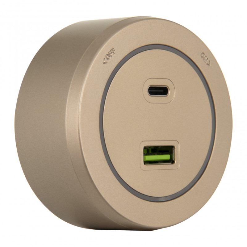Трековая система розеток Arte Milano 399731TS/USB-Type-C Gold