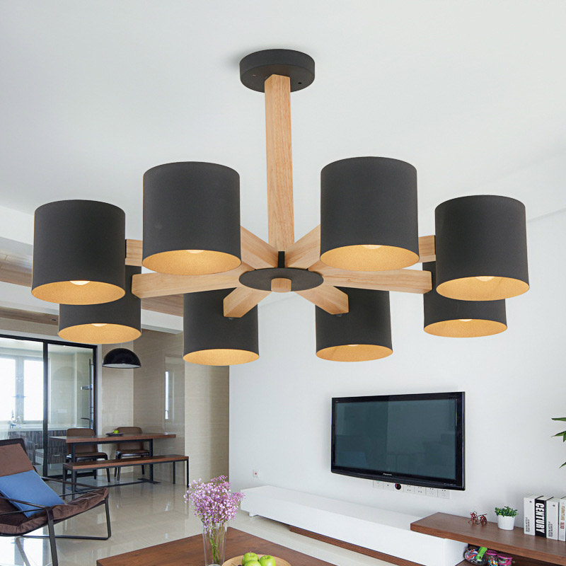 Люстра на штанге MALMO L8 Black by ImperiumLoft
