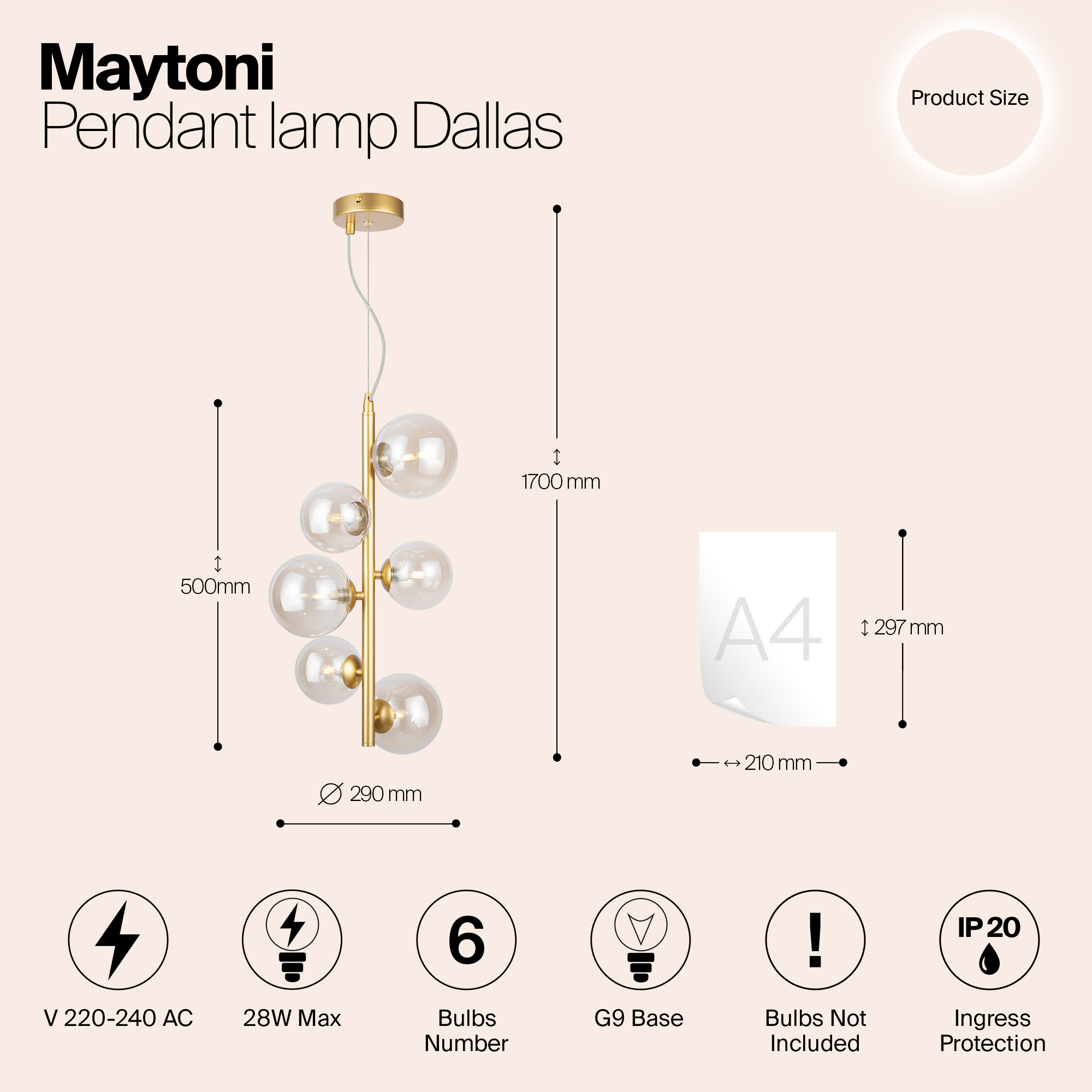 Подвесной светильник Maytoni MOD545PL-06G