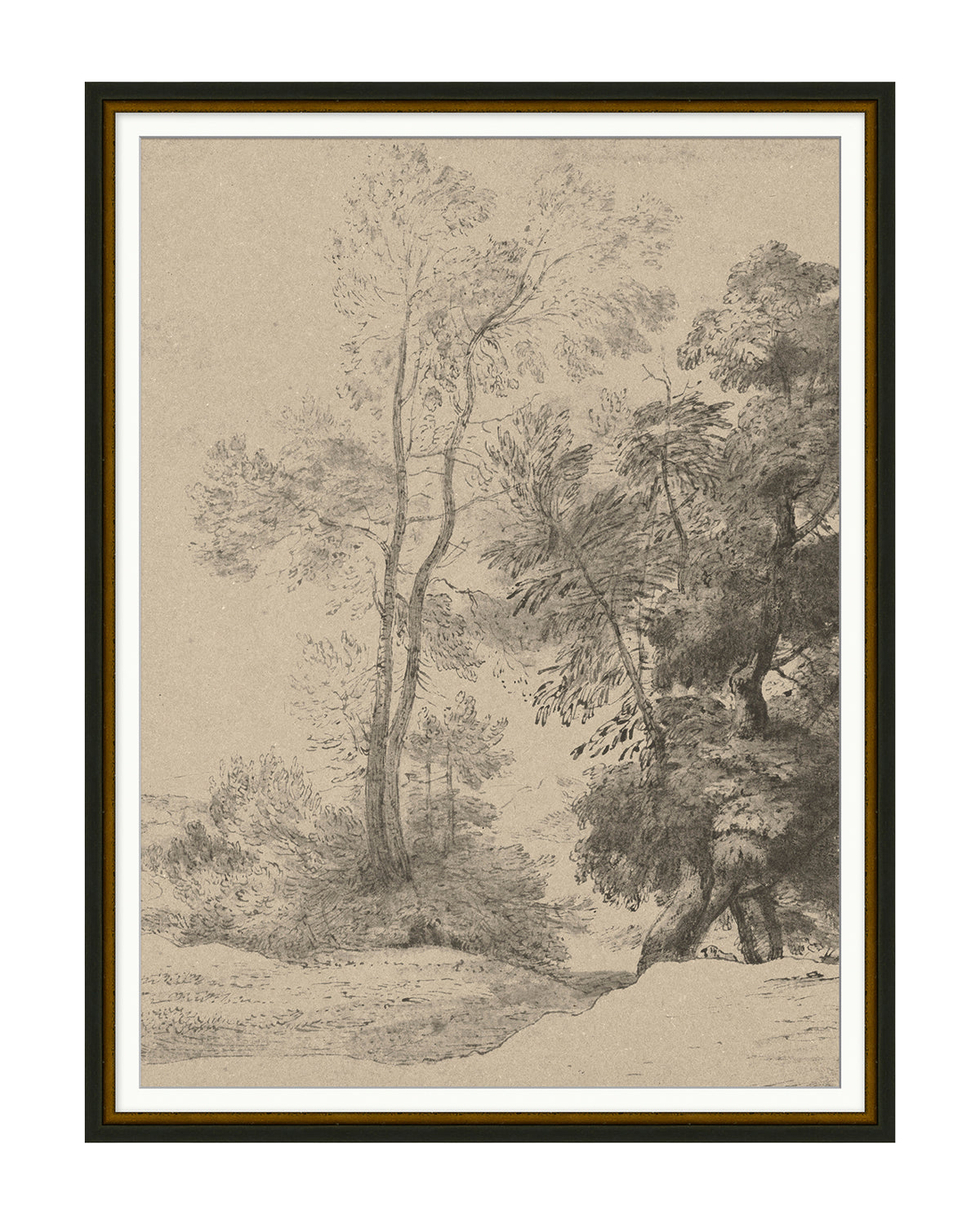 Постер в винтажном стиле  Pastoral Sketch Louvre Home DPP150924VHS