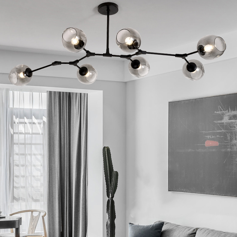 Люстра Адель Branching Bubble Chandelier L8 Black Amber by ImperiumLoft