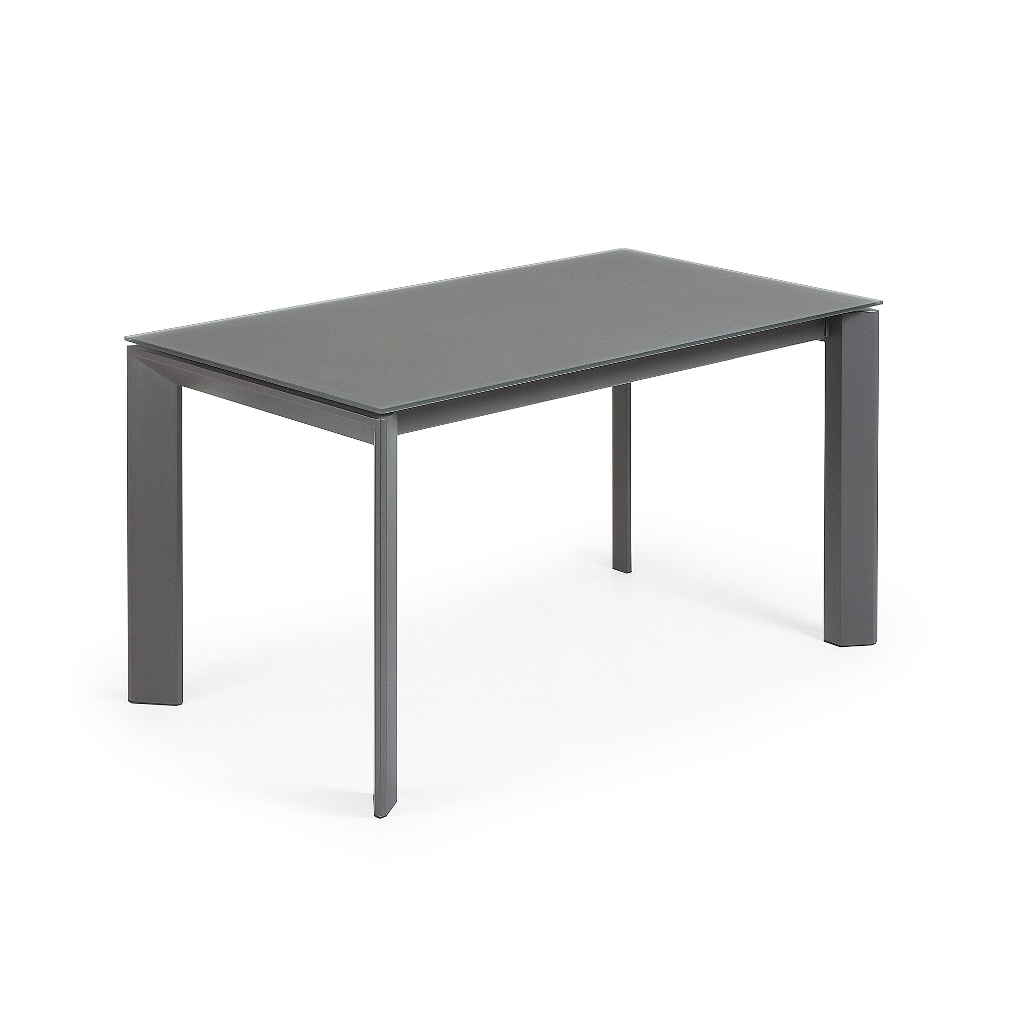 Стол Atta 140 (200) x90 темно-серый, стекло La Forma (ex Julia Grup)