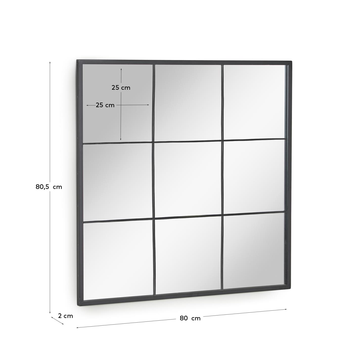 Зеркало настенное Ulrica черное металлическое 80 x 80 см La Forma 102144