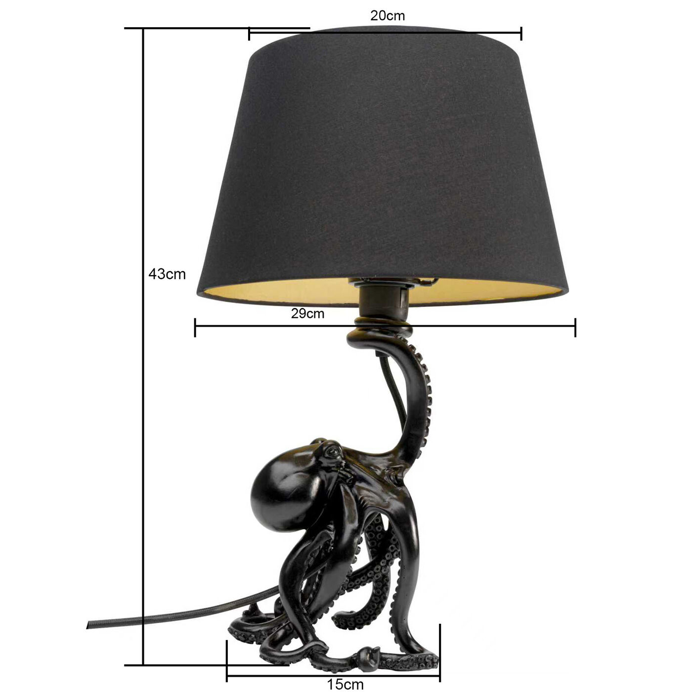 Светильник настольный Octopus Black 47cm KARE 58077